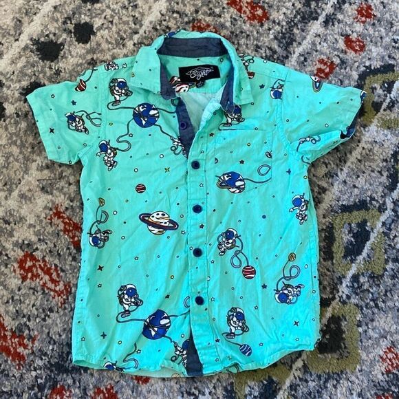 Boys Space Button Up Shirt size 4 - Picture 1 of 4